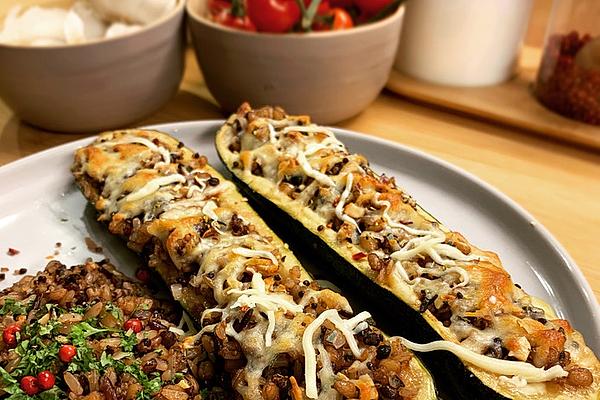 Zucchini with Lentil and Walnut Filling