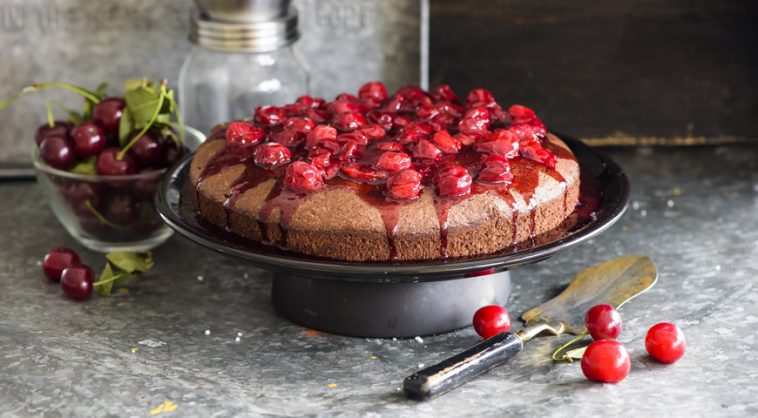 Chocolate Pie with Cherries