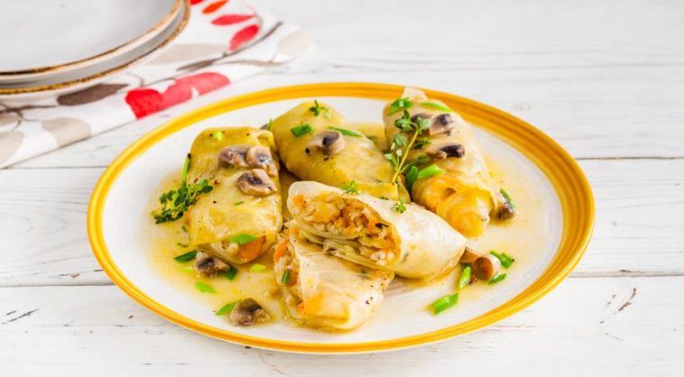 Lean Cabbage Rolls with Mushrooms and Barley