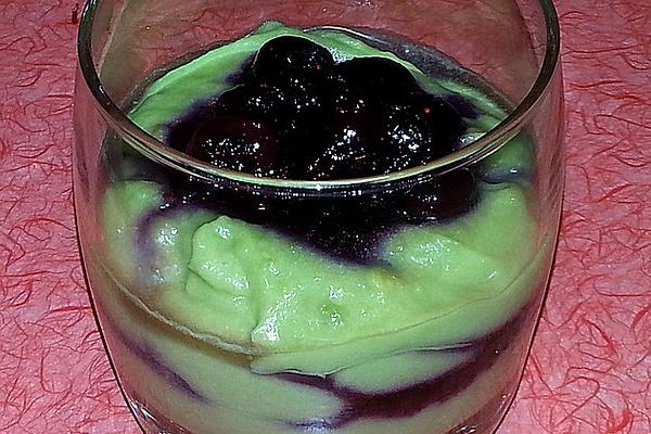 Avocado Cream with Caramelized Blueberries