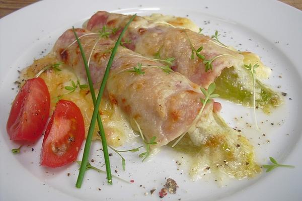Baked Chicory with Ham and Cheese