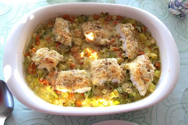 Baked Cod and Soup Vegetables