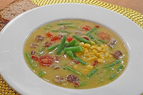 Beans – Corn Soup with Meatballs