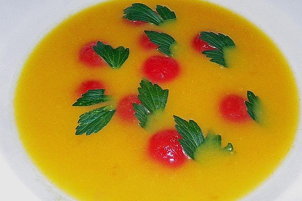 Bell Pepper Soup with Cocktail Tomatoes