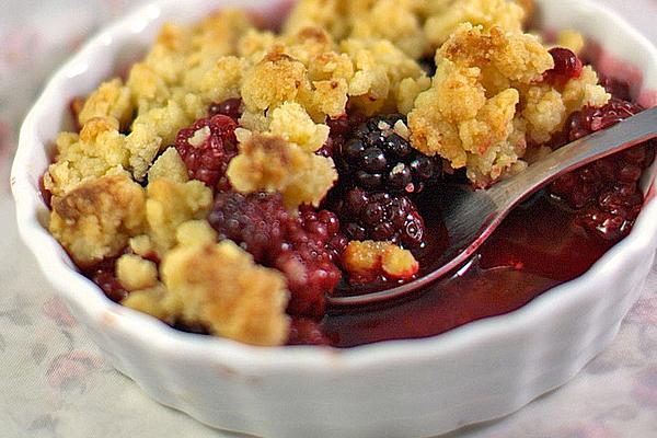 Blackberry Crumble with Marzipan Sprinkles