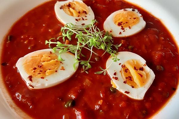 Boiled Eggs in Spicy Tomato Sauce