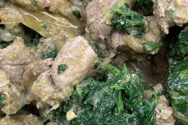 Braised Lamb with Spinach