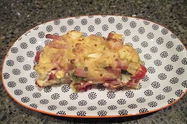 Broccoli Casserole with Ham and Sheep Cheese