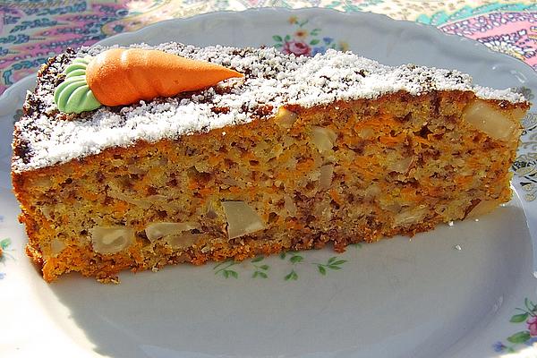 Carrot Cake with Brazil Nuts and Chocolate Sprinkles