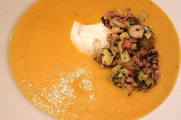 Carrot Soup with Sweet and Savory Filler