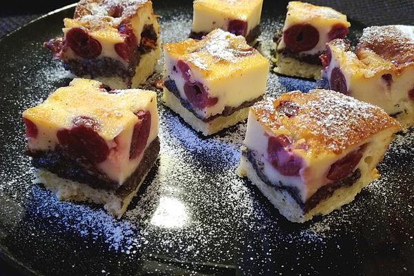 Cherry and Poppy Seed Sour Cream Slices