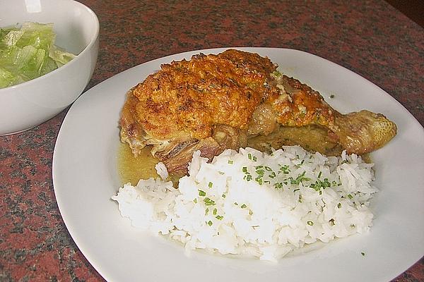 Chicken Leg with Cheese and Herb Crust