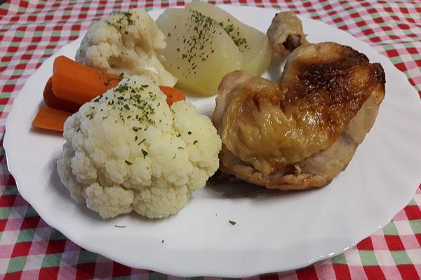 Chicken Legs from Oven with Vegetables
