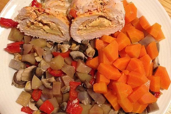 Chicken Roulade with Oven Vegetables