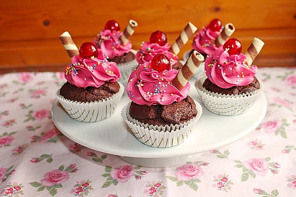 Chocolate and Cherry Cupcakes