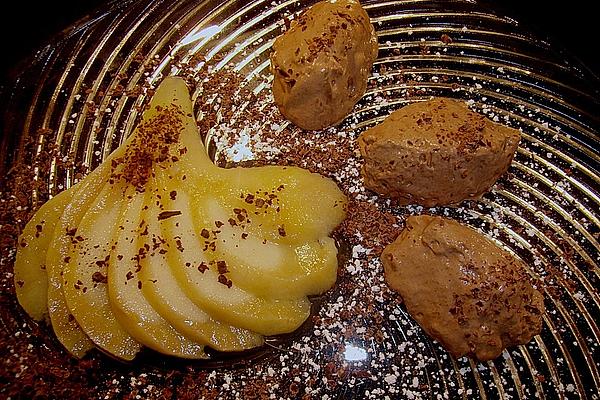 Chocolate Mousse with Ginger and Pears