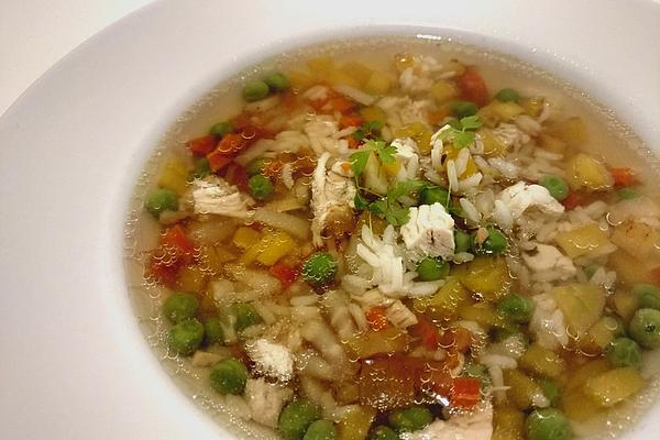Clear Chicken and Vegetable Soup Without Salt
