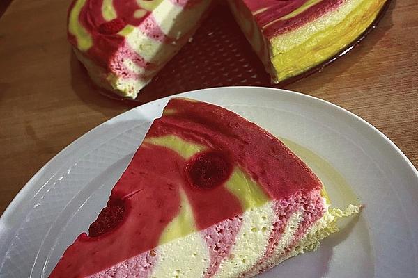 Fitness Zebra Cake with Raspberry-vanilla Flavor