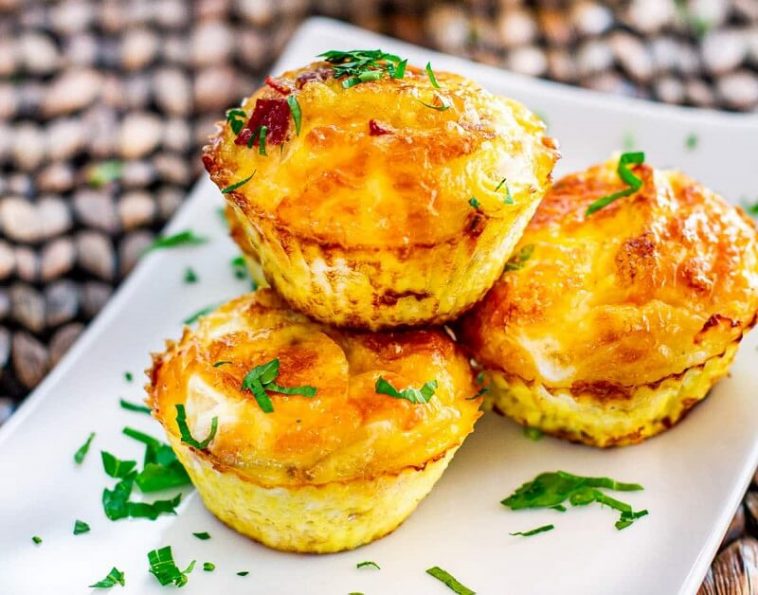 Garlic Muffins with Salami