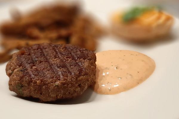 Greek Minced Meat Steaks with Steamed Spring Onions