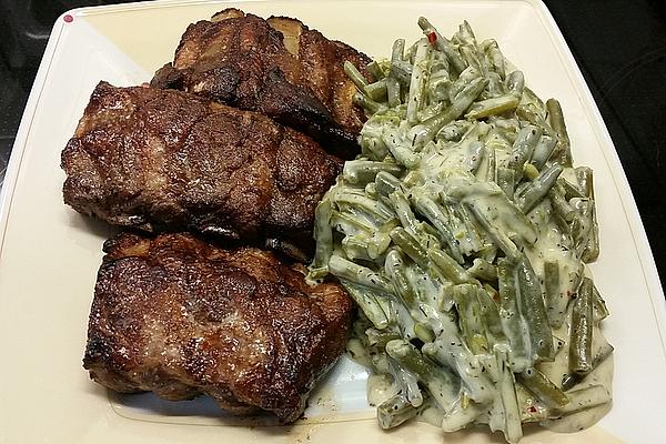 Green Bean Vegetables with Fried Peeled Ribs