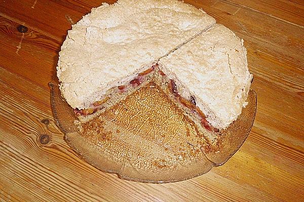 Hazelnut Plum Cake with Cinnamon Meringue