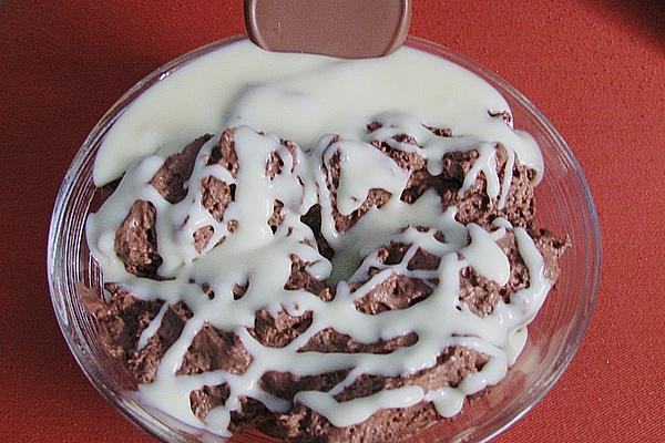 Light Chocolate Mousse with White Chocolate Sauce