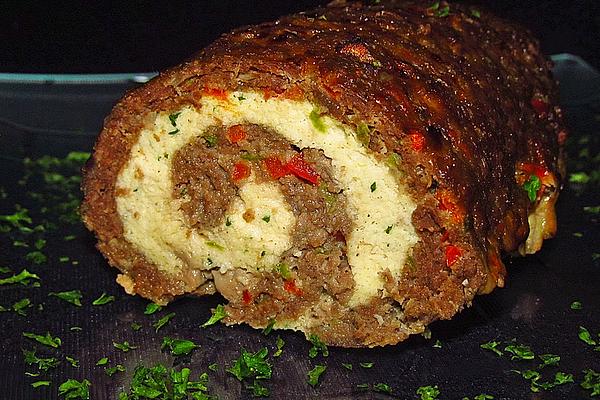 Meatloaf Filled with Peppers and Poultry Farce