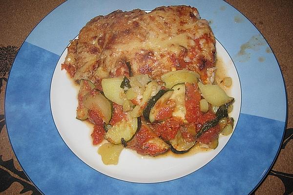 Mecki`s Spicy Potato Lasagna with Fish and Spinach