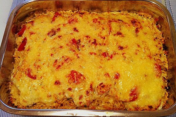 Pasta Bake with Bacon and Spring Onions
