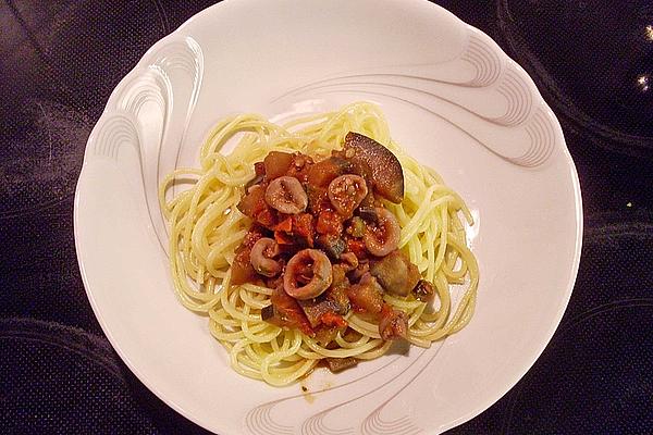 Pasta with Squid and Eggplant