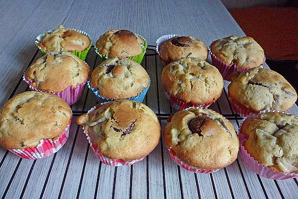 Pear Muffins with Chocolate Core