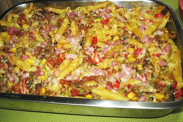 Penny Casserole with Spicy Cheese and Pepper Sauce