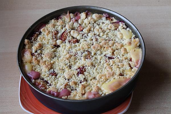 Plum Cake with Crumble from Tray