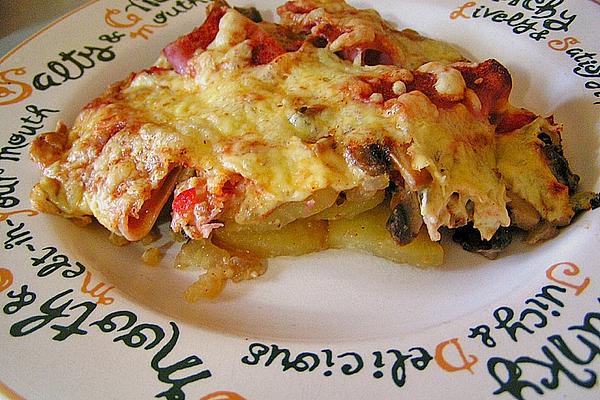 Potato Casserole with Peppers and Mushrooms