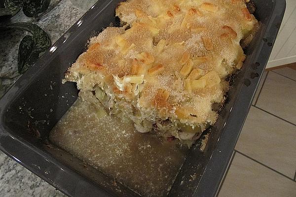 Potato Casserole with Sauerkraut and Ham