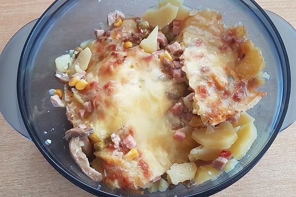 Potato Casserole with Vegetables and Ham