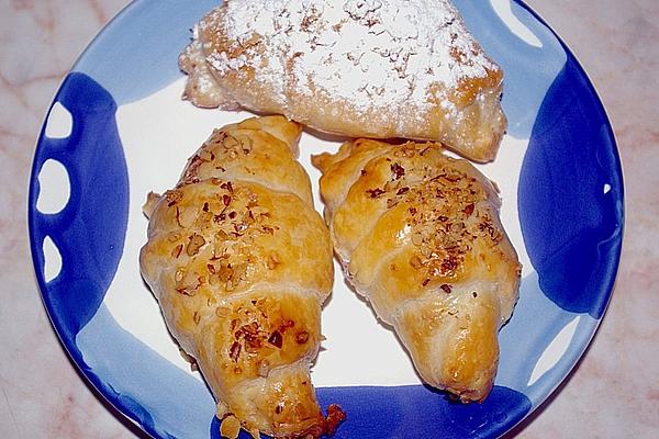 Puff Pastry Croissants with Nougat Filling