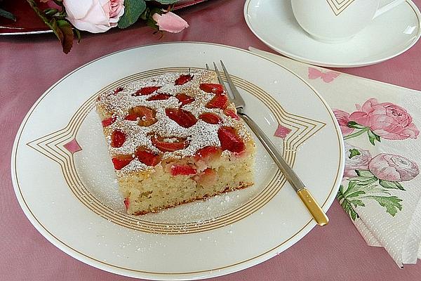 Quick Rhubarb and Elderberry Cake