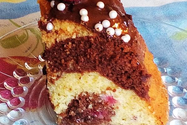 Raspberry Marble Bundt Cake