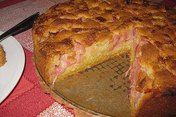 Rhubarb Cake from Tray