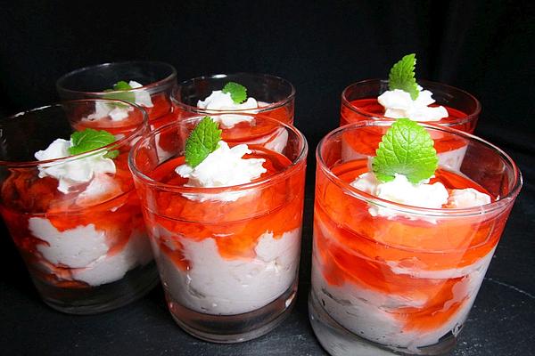 Rhubarb Mousse with Aperol Jelly