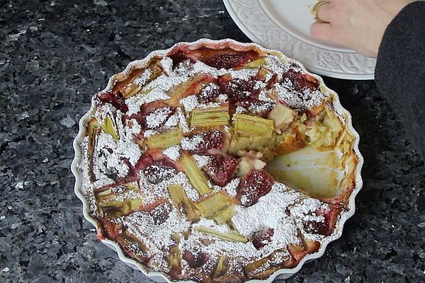Rhubarb, Strawberry and Ginger Clafoutis