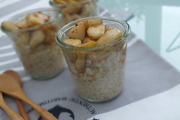 Rice Pudding with Caramelized Pears and Pink Pepper