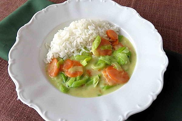 Rice with Carrot and Leek Vegetables