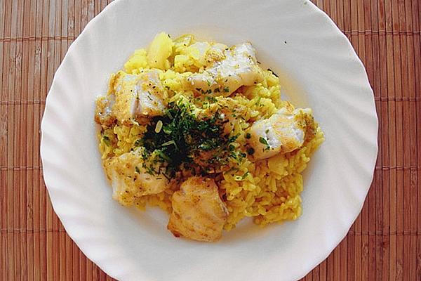 Rice with Redfish Fillet and Fruity Curry