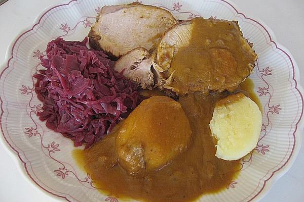 Roast Pork in Apple – Onion – Cranberry Sauce