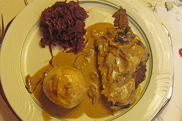 Rosemary – Braised Beef with Porcini Mushroom Sauce