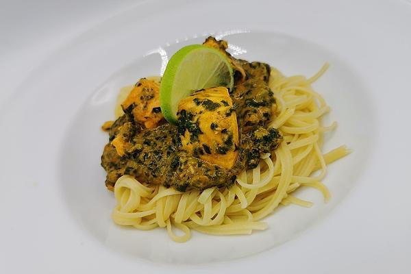 Salmon and Spinach Sauce