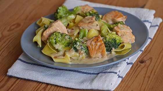 Tagliatelle in Salmon - Cream - Broccoli - Sauce - Boss Kitchen